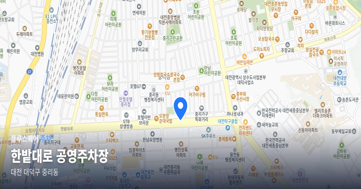 한밭대로 공영주차장 위치 지도