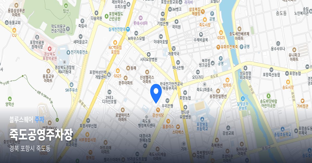 죽도공영주차장 위치 지도