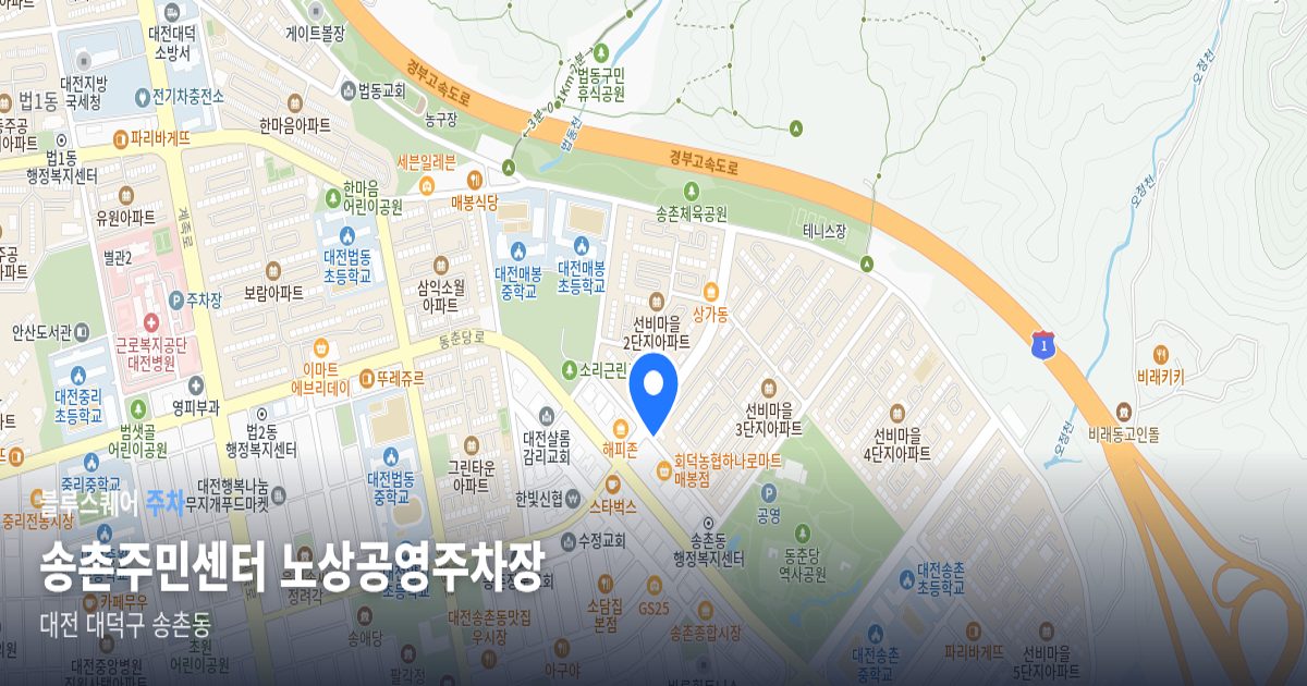 송촌주민센터 노상공영주차장 위치 지도