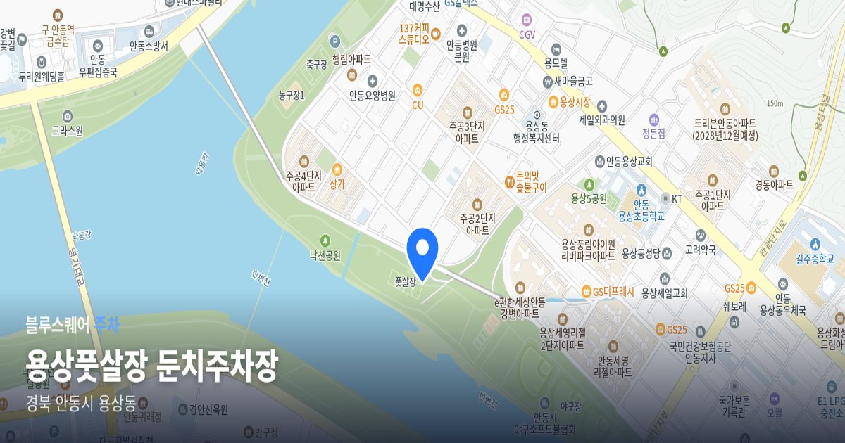 용상풋살장 둔치주차장 위치 지도