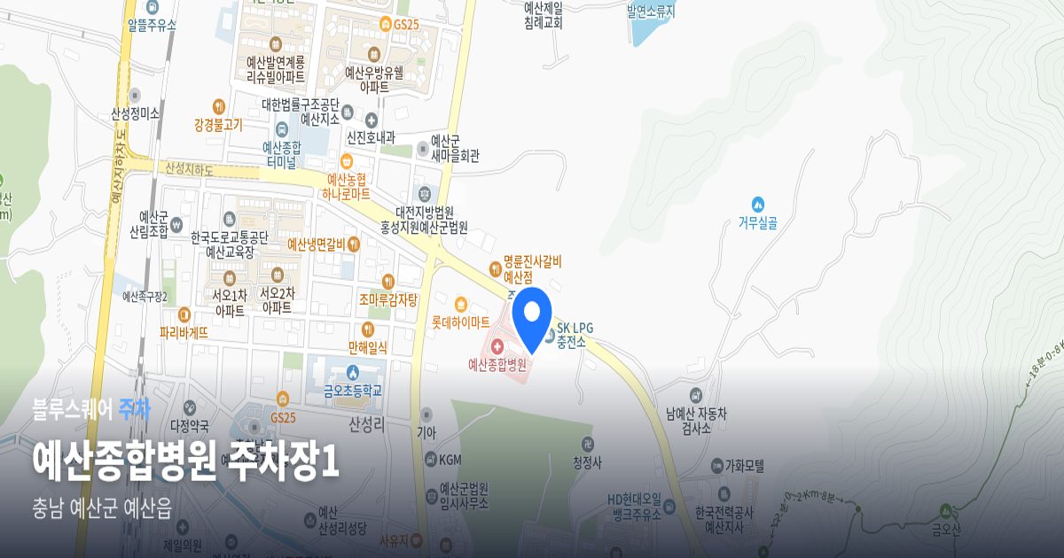 예산종합병원 주차장1 위치 지도