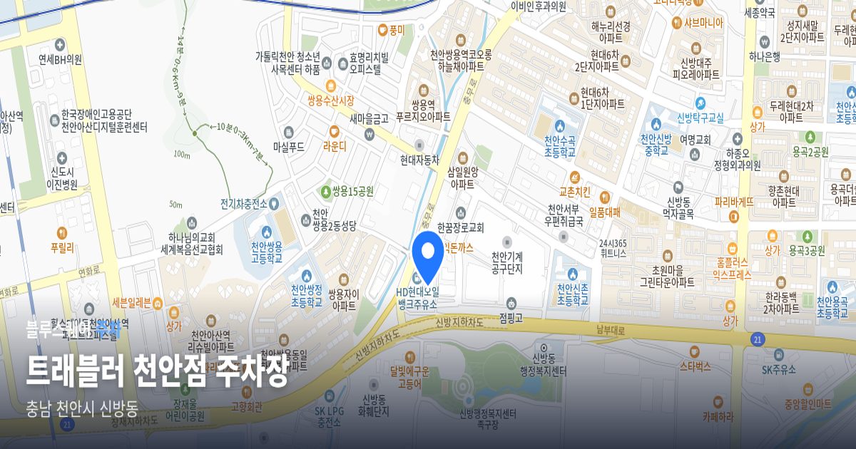 트래블러 천안점 주차장 위치 지도