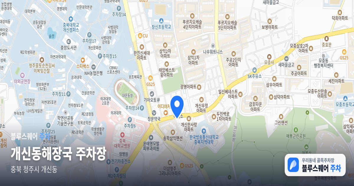 개신동해장국 주차장 위치 지도