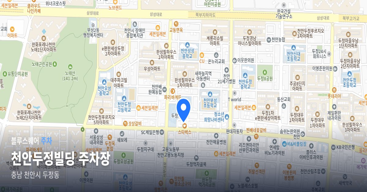 천안두정빌딩 주차장 위치 지도