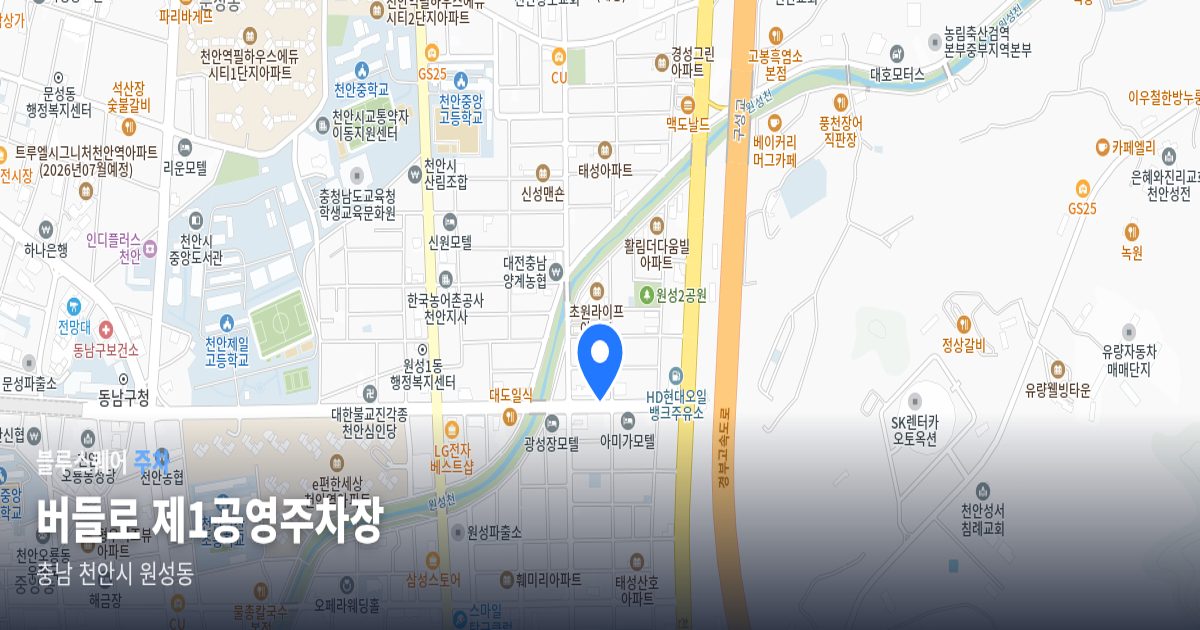 버들로 제1공영주차장 위치 지도