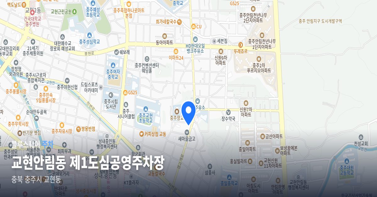 교현안림동 제1도심공영주차장 위치 지도