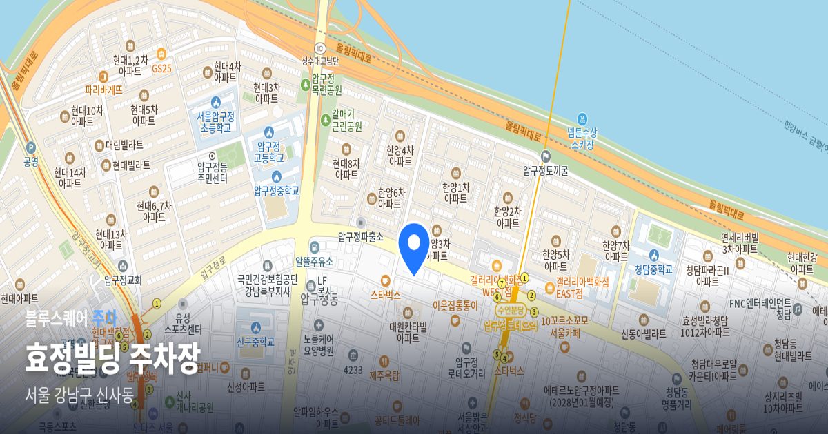 효정빌딩 주차장 위치 지도