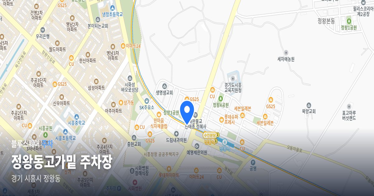 정왕동고가밑 주차장 위치 지도