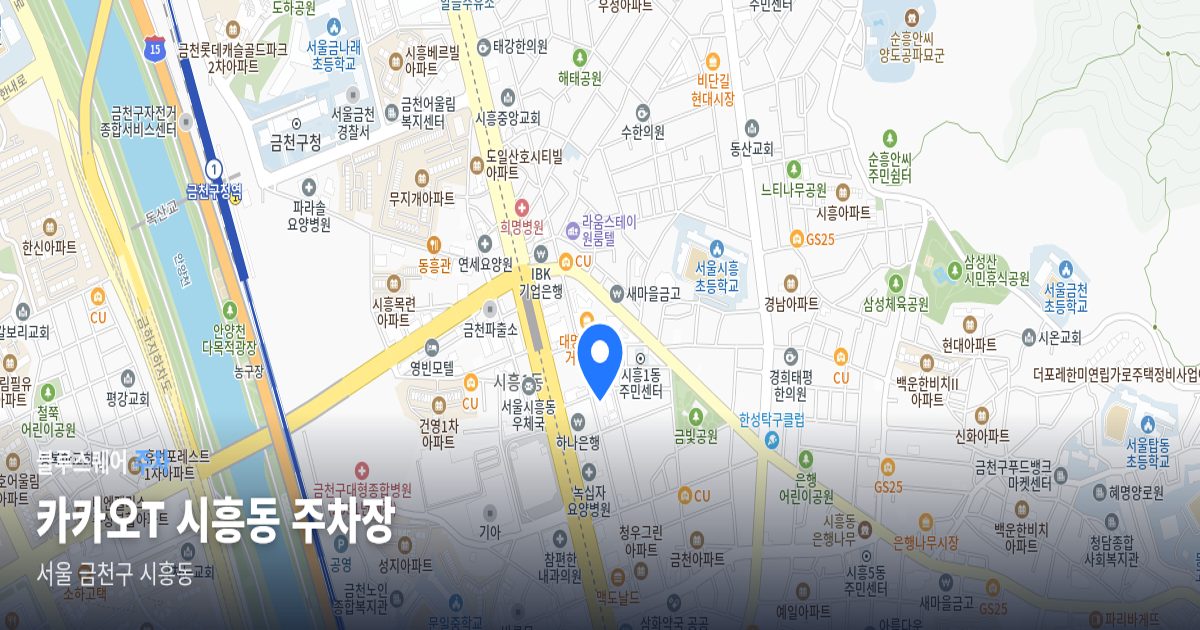 카카오T 시흥동 주차장 위치 지도