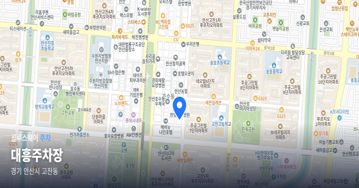 대흥주차장 위치 지도