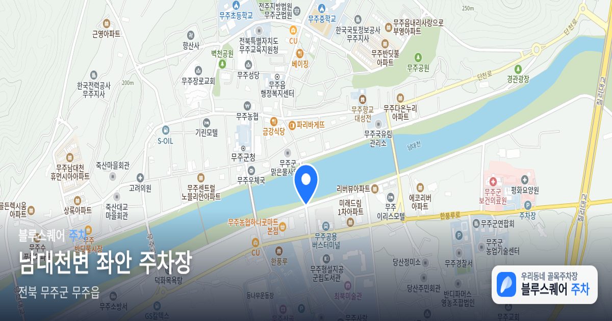 남대천변 좌안 주차장 위치 지도