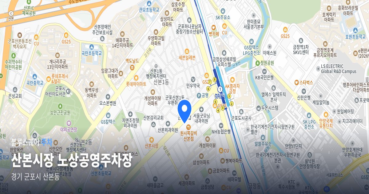 산본시장 노상공영주차장 위치 지도