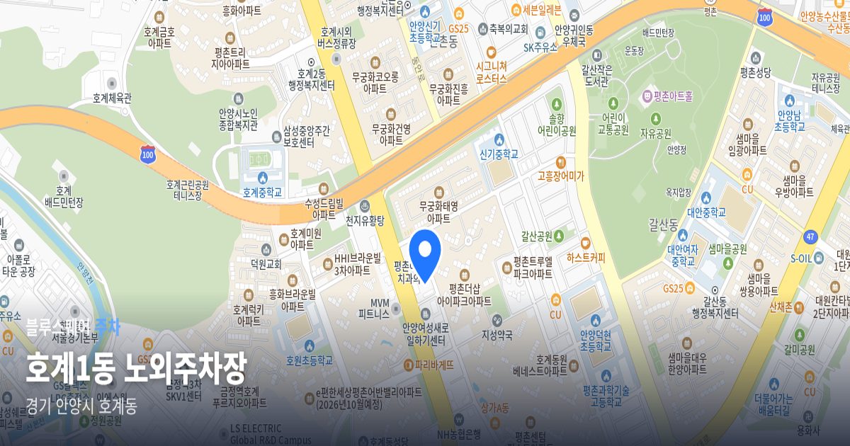 호계1동 노외주차장 위치 지도