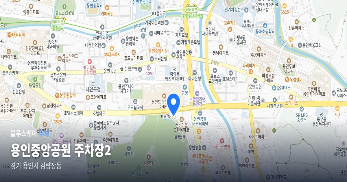 용인중앙공원 주차장2 위치 지도
