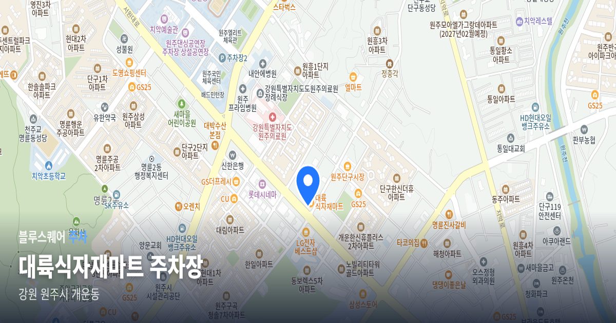 대륙식자재마트 주차장 위치 지도
