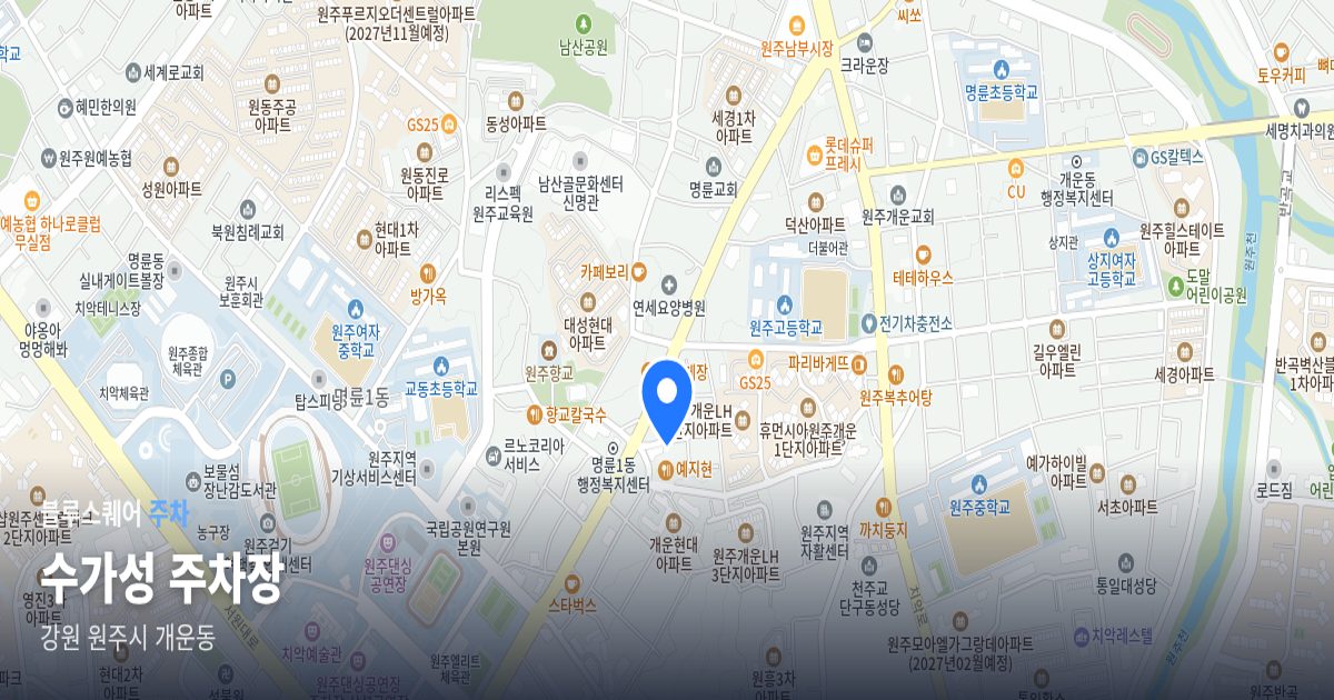 수가성 주차장 위치 지도