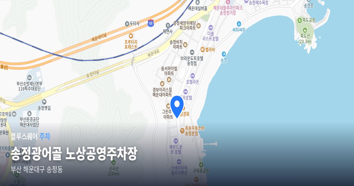 송정광어골 노상공영주차장 위치 지도