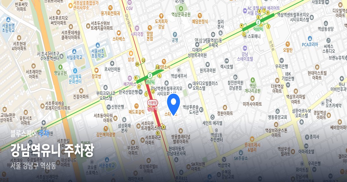 강남역유니 주차장 위치 지도