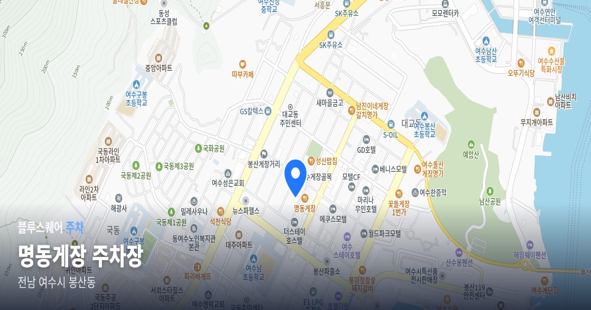 명동게장 주차장 위치 지도