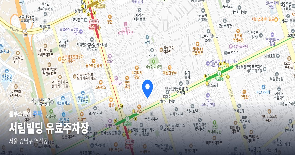 서림빌딩 유료주차장 위치 지도