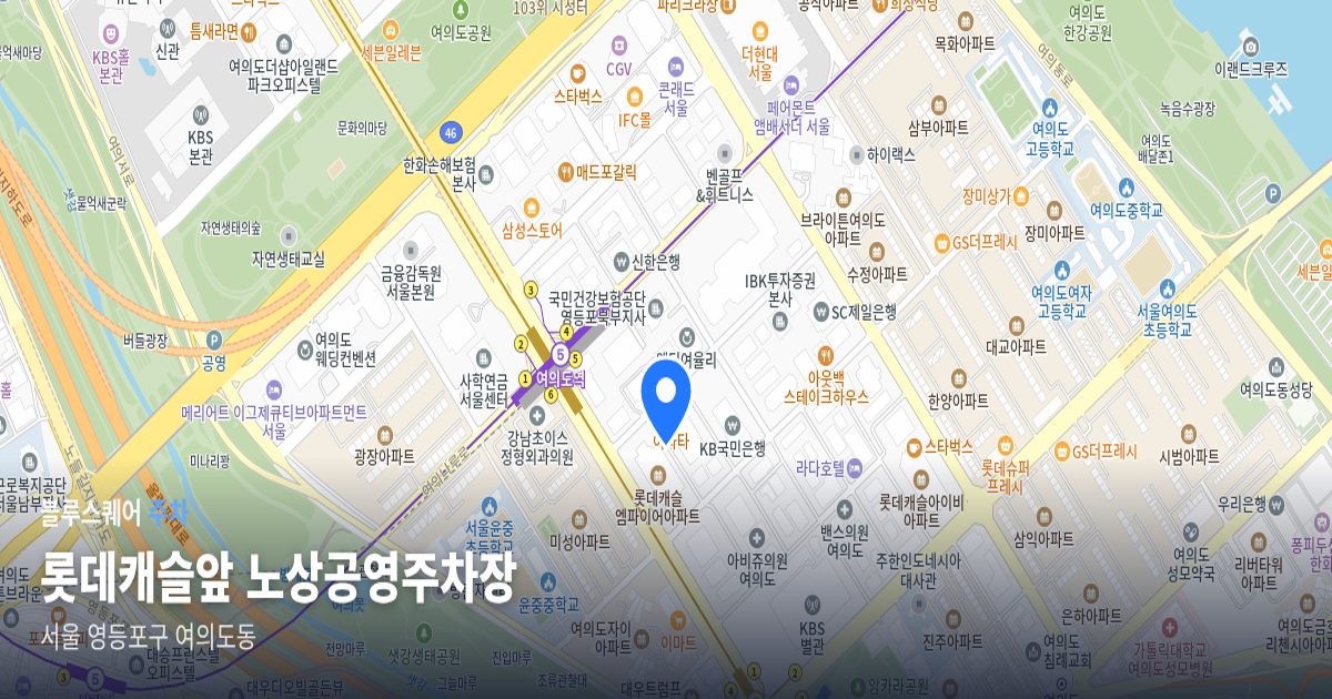 롯데캐슬앞 노상공영주차장 위치 지도