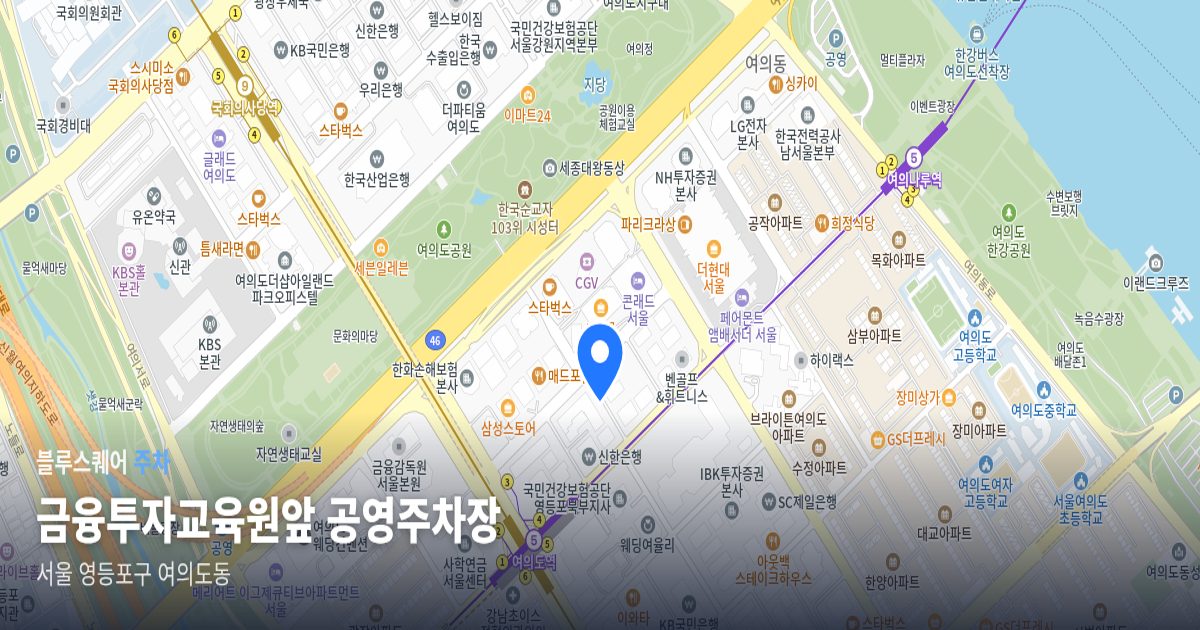 금융투자교육원앞 공영주차장 위치 지도