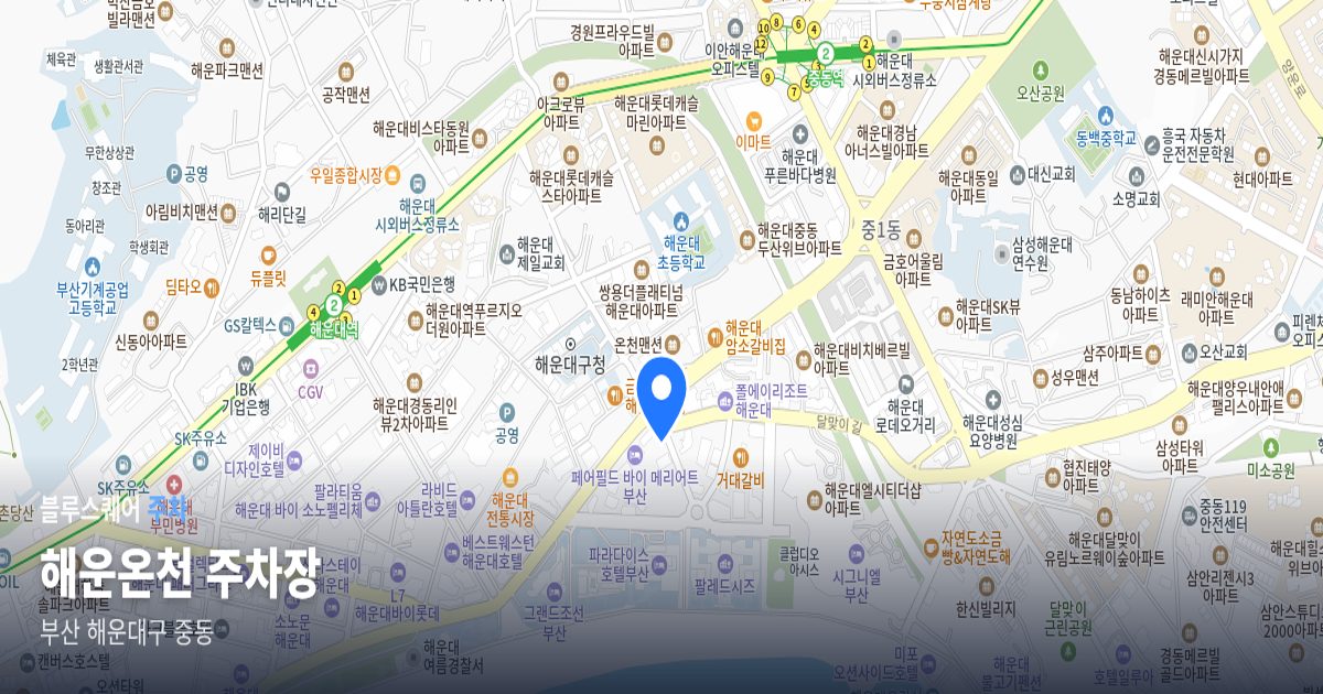 해운온천 주차장 위치 지도