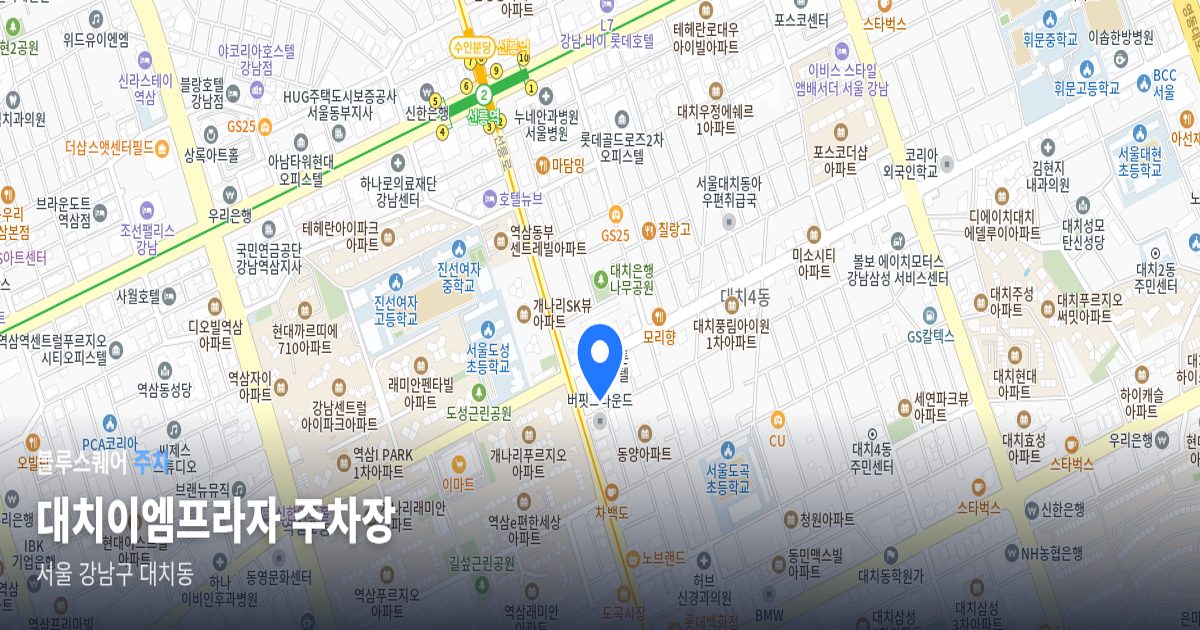 대치이엠프라자 주차장 위치 지도