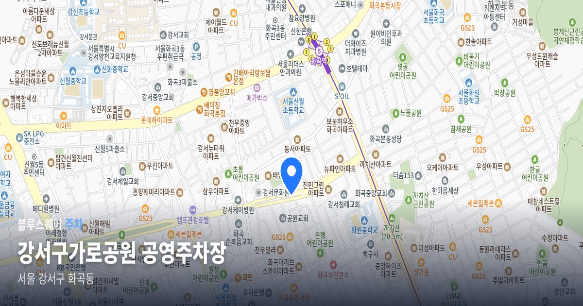 강서구가로공원 공영주차장 위치 지도