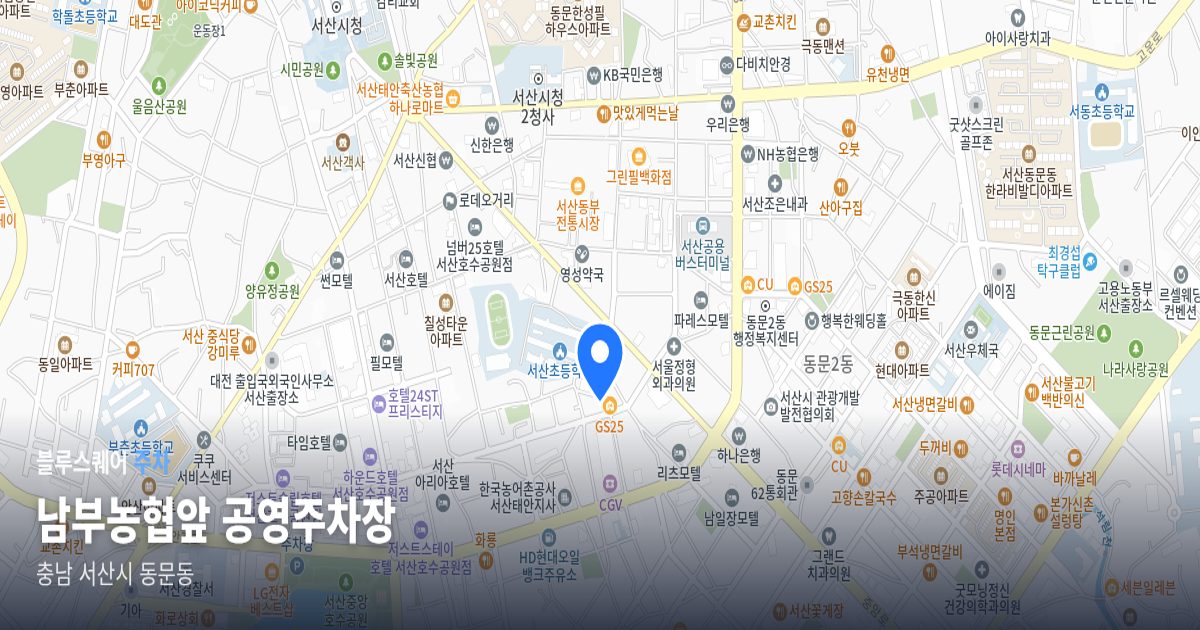 남부농협앞 공영주차장 위치 지도