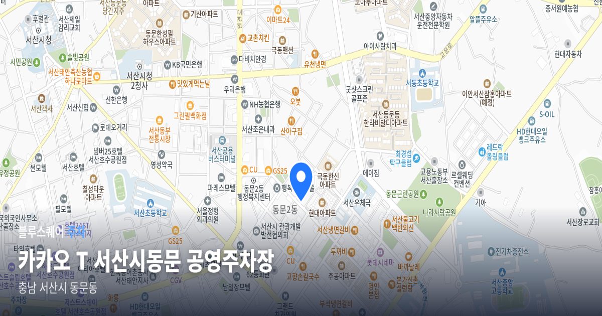 카카오 T 서산시동문 공영주차장 위치 지도