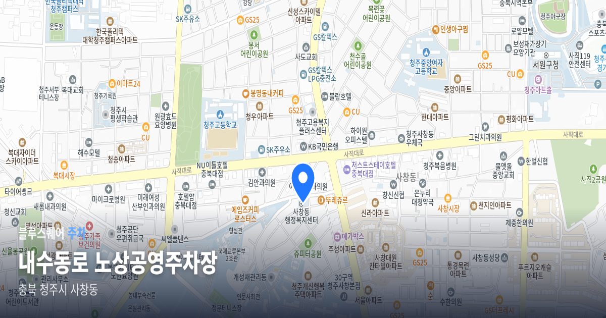 내수동로 노상공영주차장 위치 지도