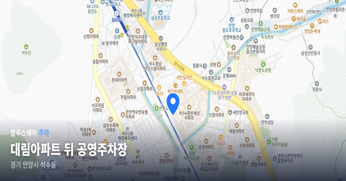대림아파트 뒤 공영주차장 위치 지도