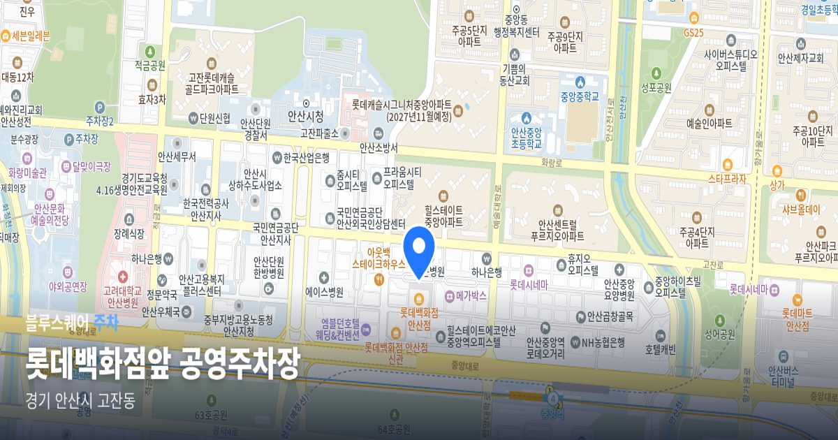 롯데백화점앞 공영주차장 위치 지도