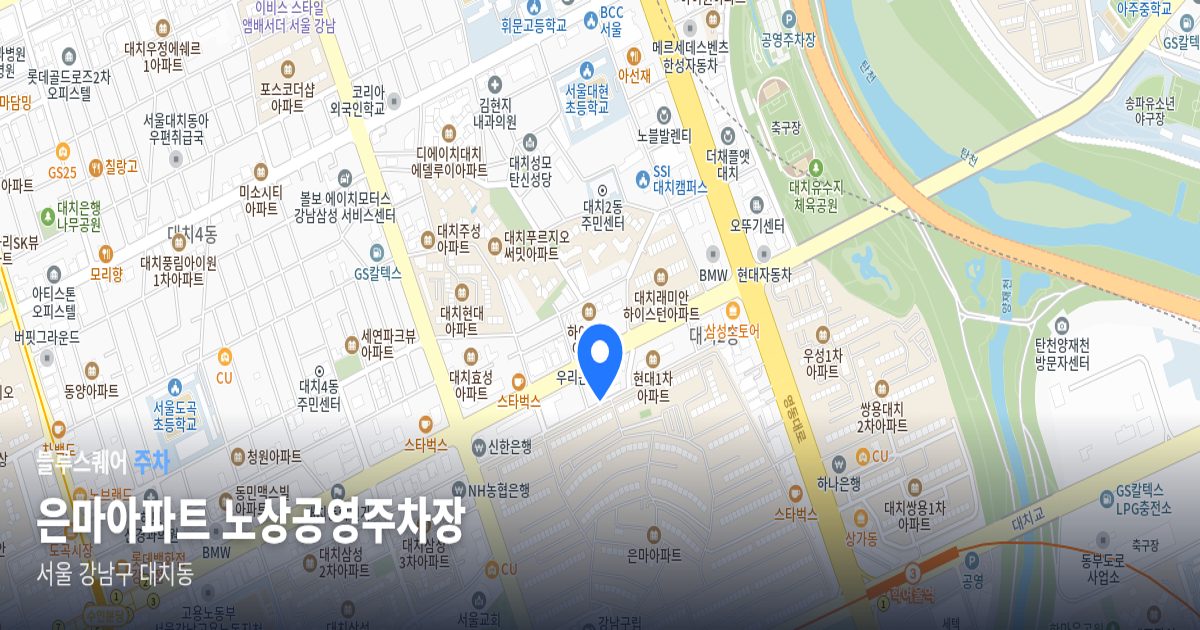 은마아파트 노상공영주차장 위치 지도