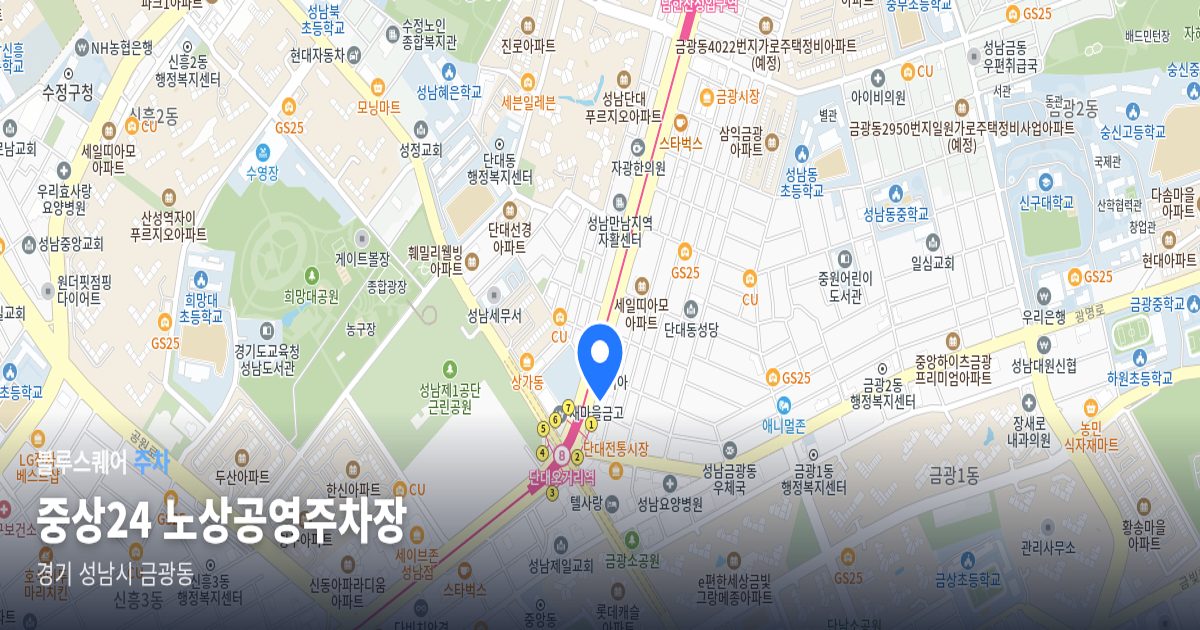 중상24 노상공영주차장 위치 지도