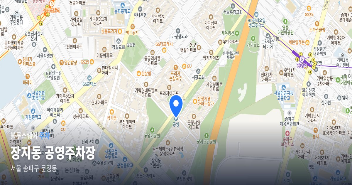 장지동 공영주차장 위치 지도