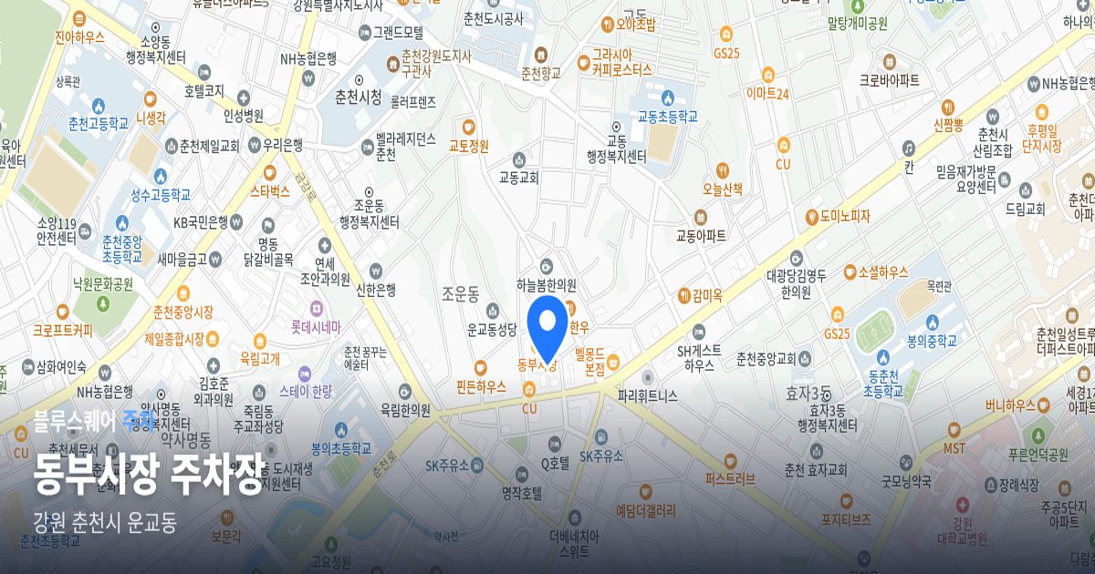 동부시장 주차장 위치 지도