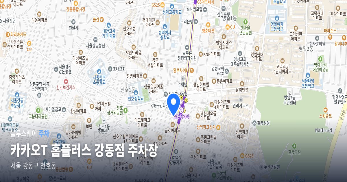 카카오T 홈플러스 강동점 주차장 위치 지도