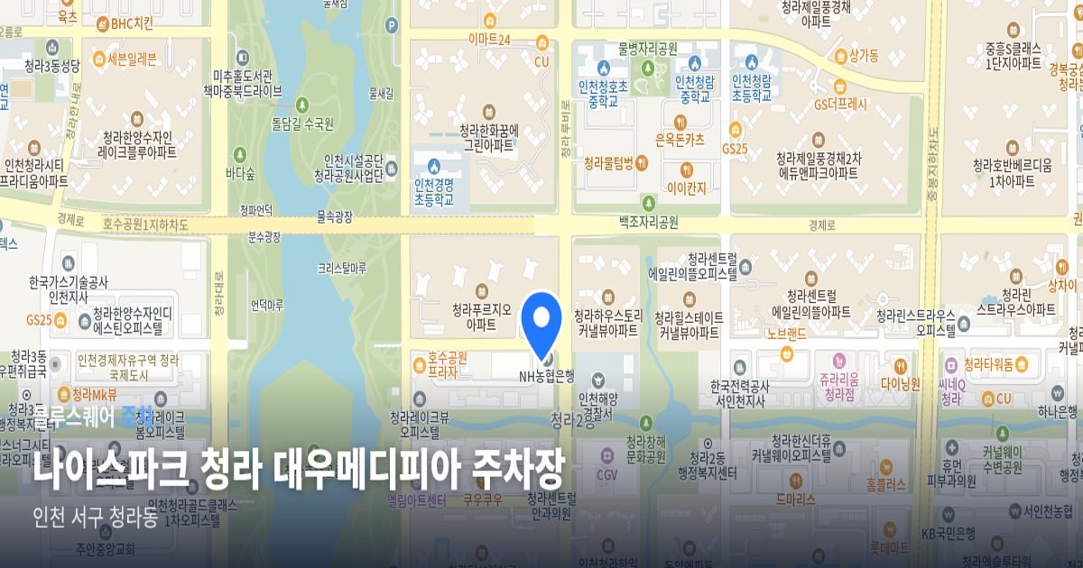 나이스파크 청라 대우메디피아 주차장 위치 지도
