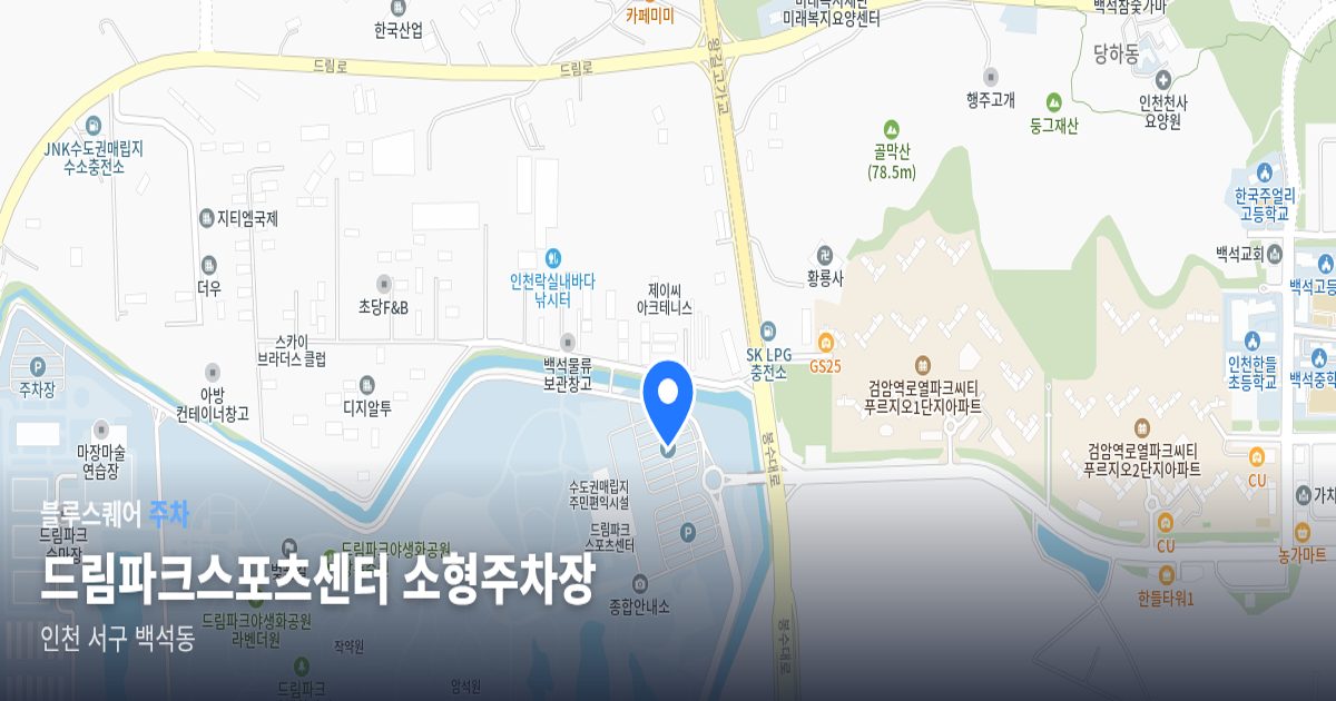드림파크스포츠센터 소형주차장 위치 지도