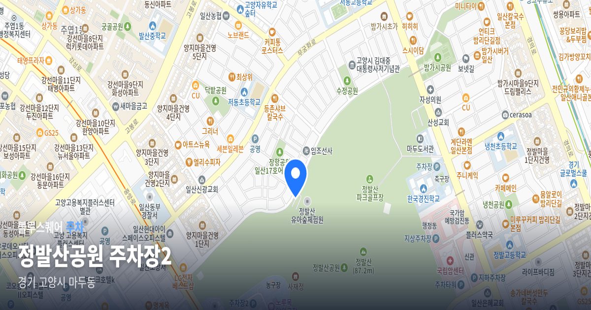 정발산공원 주차장2 위치 지도