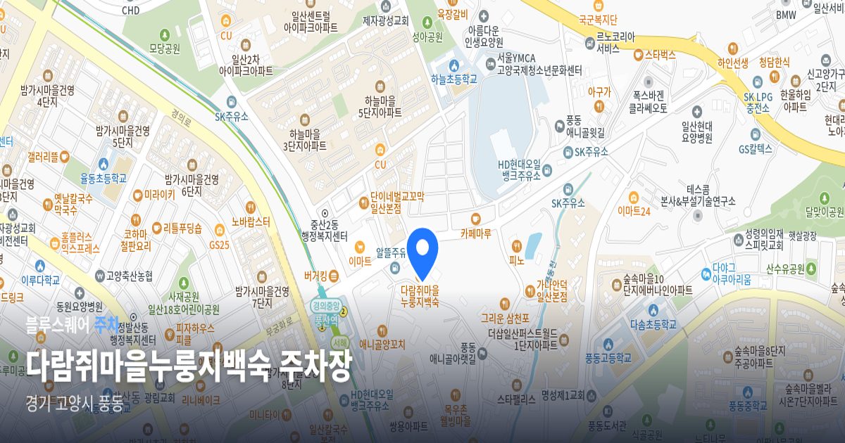 다람쥐마을누룽지백숙 주차장 위치 지도