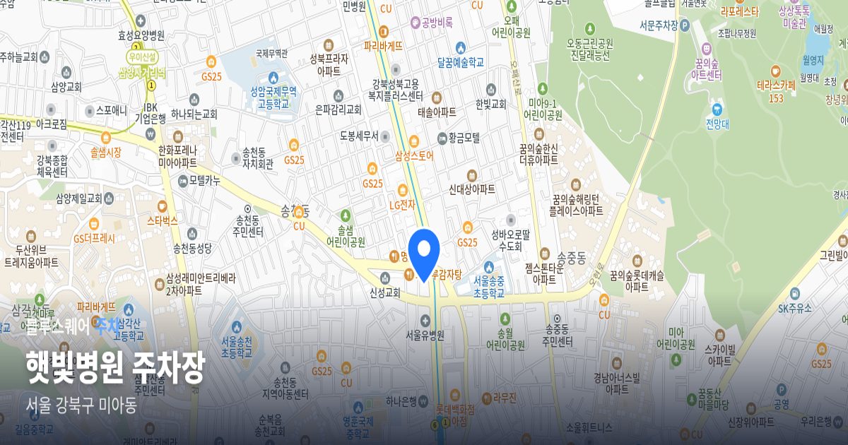 햇빛병원 주차장 위치 지도
