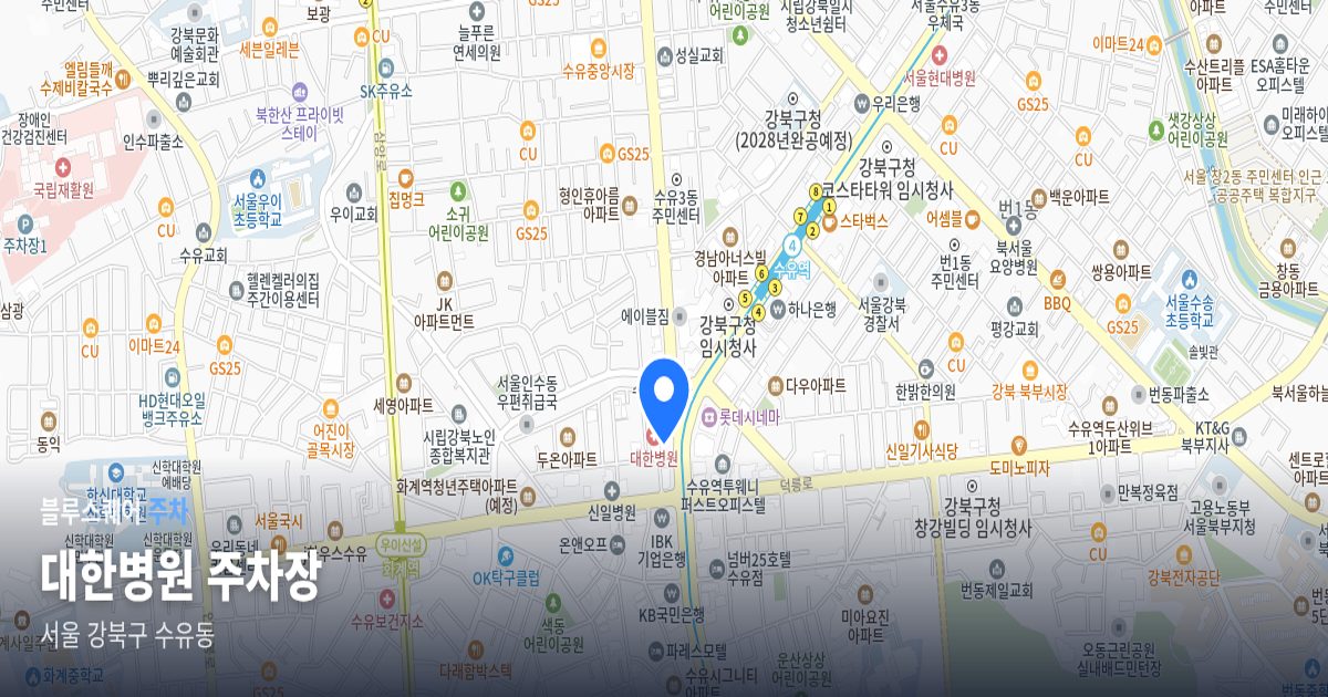 대한병원 주차장 위치 지도