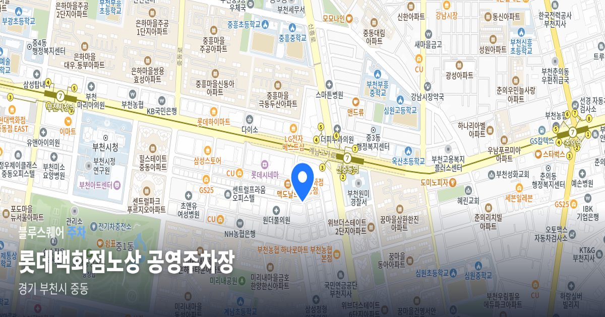롯데백화점노상 공영주차장 위치 지도