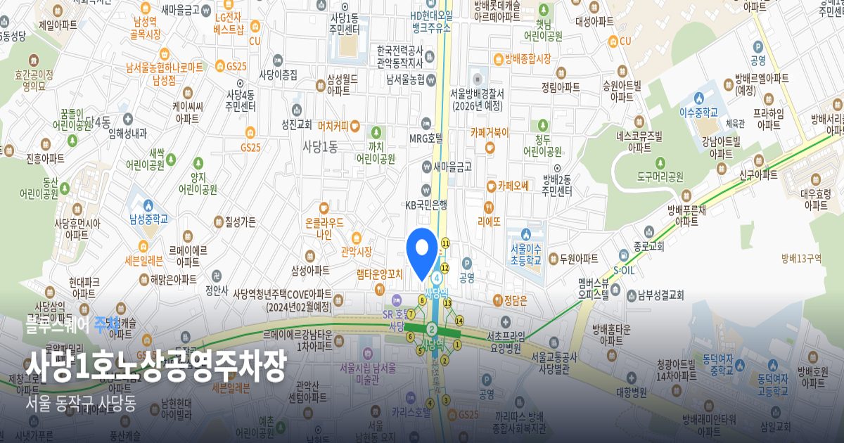사당1호노상공영주차장 위치 지도