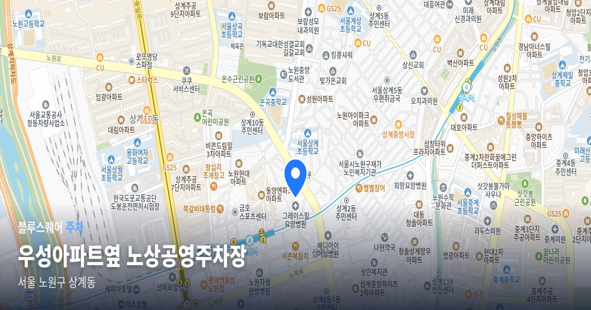 우성아파트옆 노상공영주차장 위치 지도