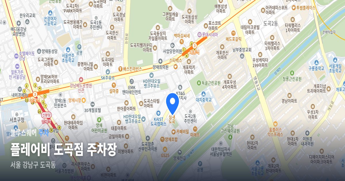 플레어비 도곡점 주차장 위치 지도