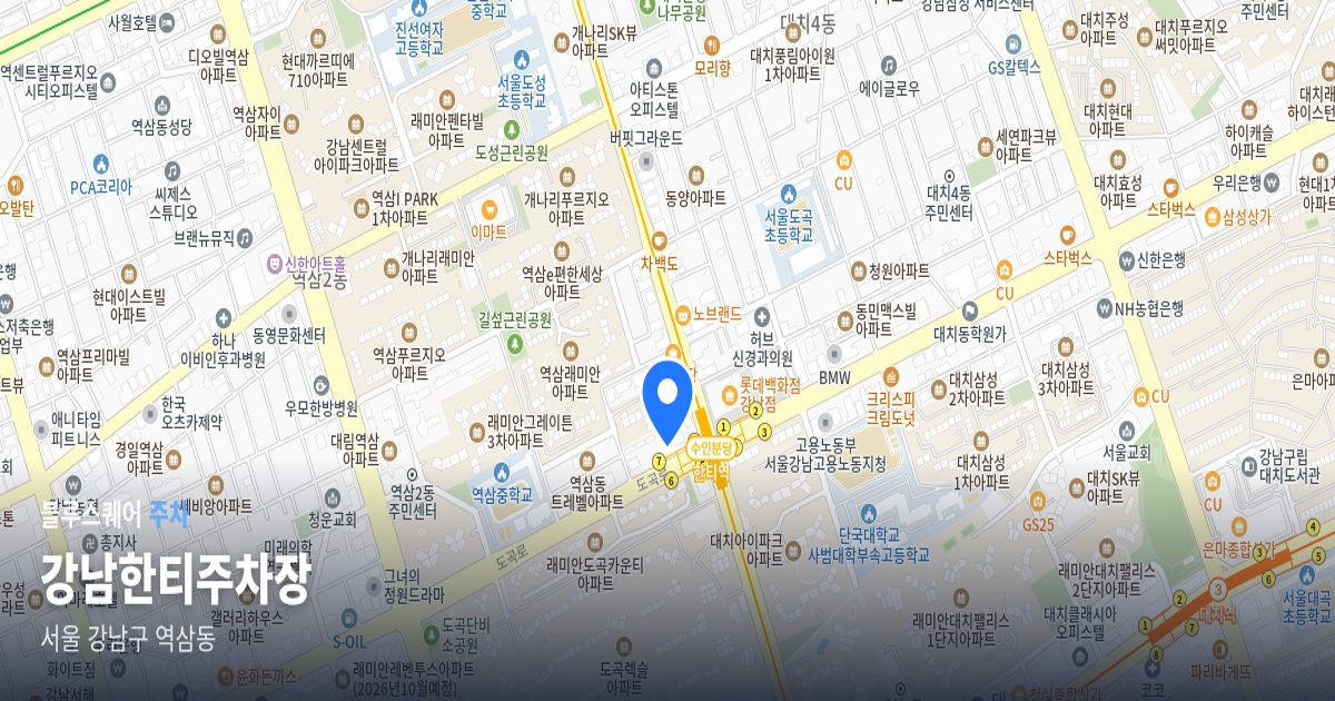 강남한티주차장 위치 지도